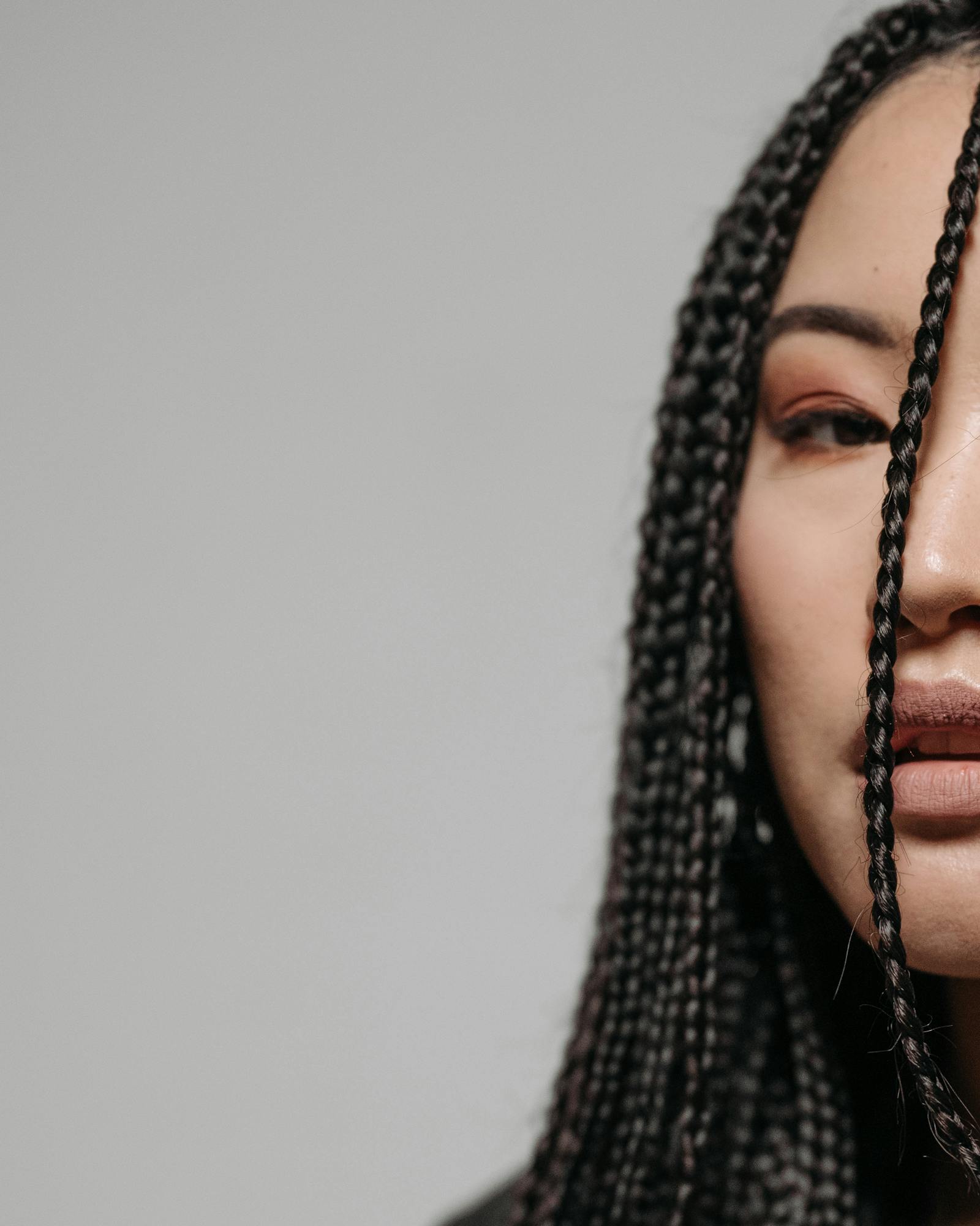 Editorial box braids portrait